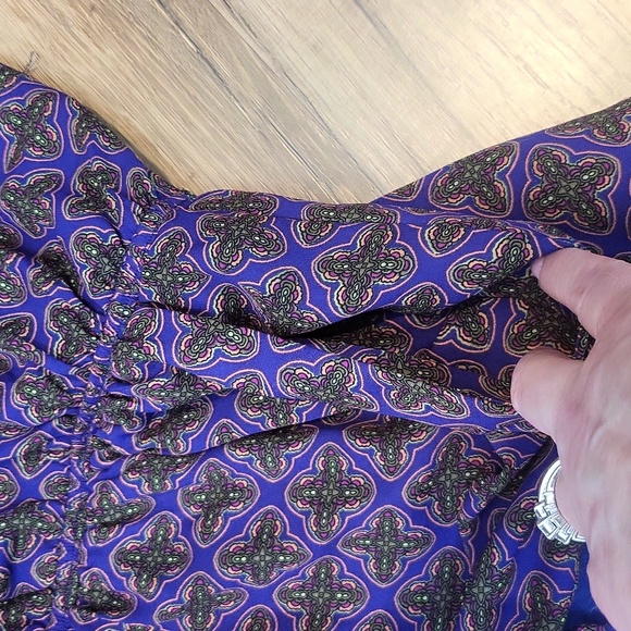 LUCCA COUTURE Purple Geometric Long Sleeve Open Back Romper - Picture 6 of 11
